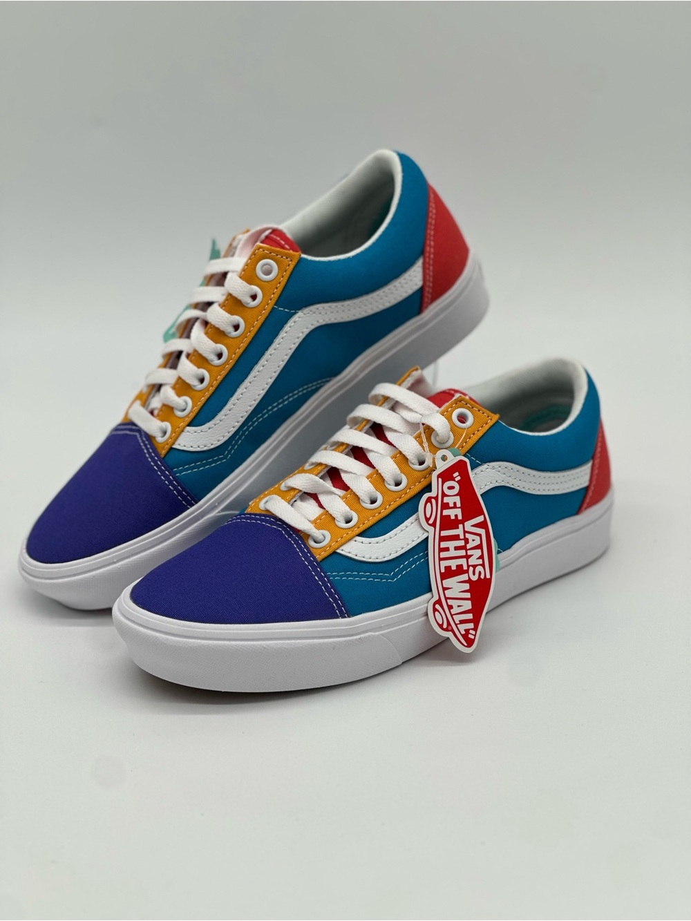 Vans Multi-Color Low Top Sneakers - Blue, Purple, Red, Yellow, White